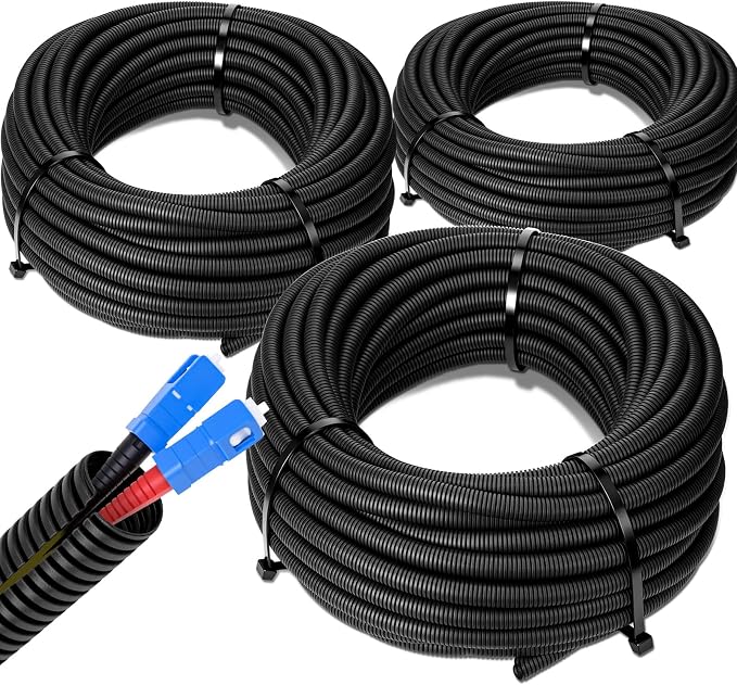 Sasylvia 1/4", 3/8" x 15 ft Split Wire Loom Tubing Automotive Wire Loom by Sasylvia
