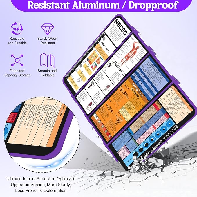 Nursing Clipboard Foldable, 4-Layers Aluminum, Pocket Size, Pen Clip, Gift - Image 6