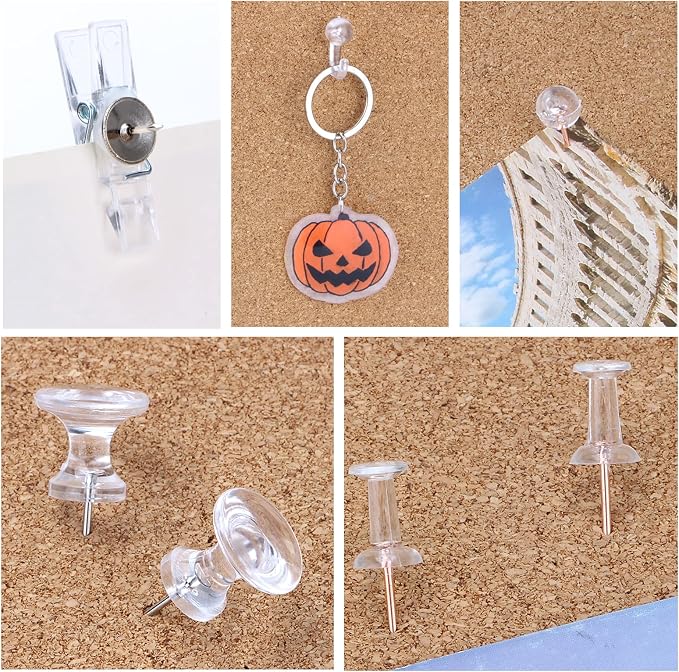 Push Pins Set, 5 Styles Thumb Tacks Map Pins, Steel Point Pushpins Thumbtacks - Image 6