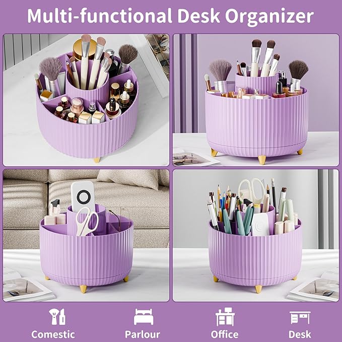 fanado 360° Rotate Makeup Brush Holder Organizer, Makeup Organizers Countertop - Image 3