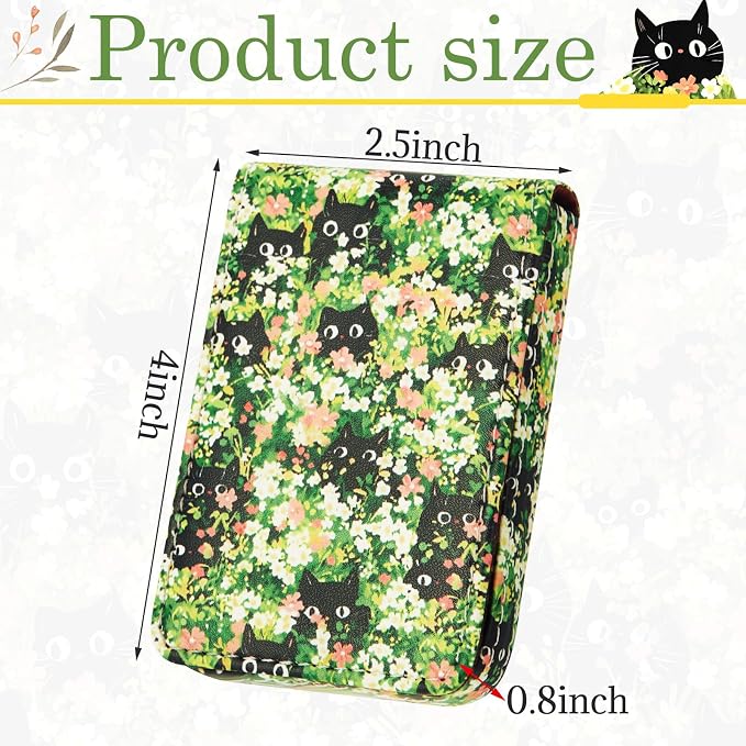 Outus 2 Pieces Business Card Holder, PU Leather Business Card Case Pocket Wallet - Image 2