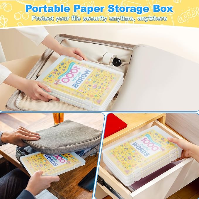 4 Pack A4 File Box Paper Organizers Holder, Transparent Document Paper Project - Image 5