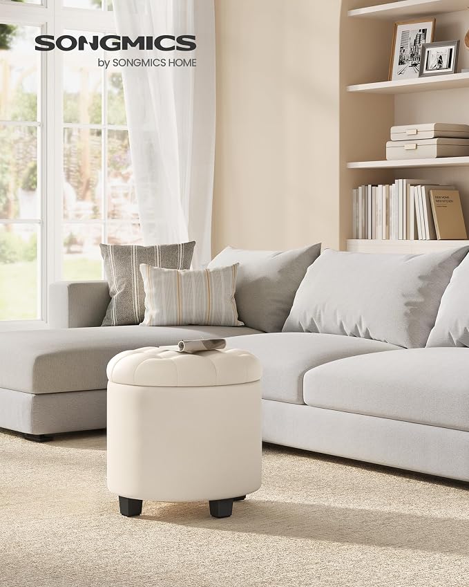 SONGMICS Round Ottoman, Ottoman - Image 2
