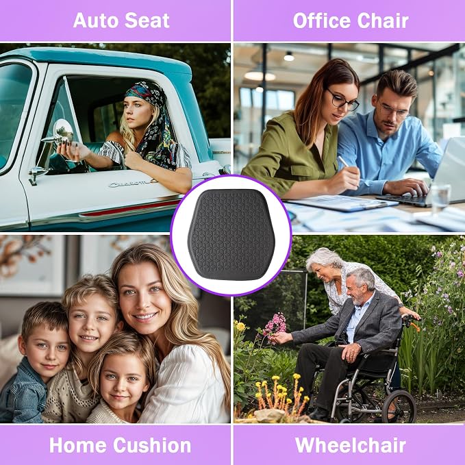 Thin Premium Gel Seat Cushion for Car Seat, Office Chair, Wheelchair, Golf Cart - Image 6