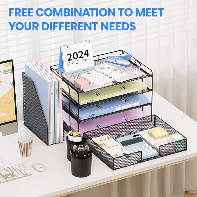 OPNICE Desk Organizer, 4-Tier Desktop File Organizer - Image 3