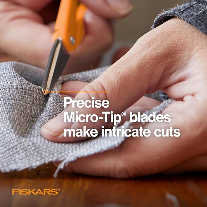 Fiskars Original Orange Handled Scissors 2-Piece Set, Paper and Fabric Supplies - Image 3