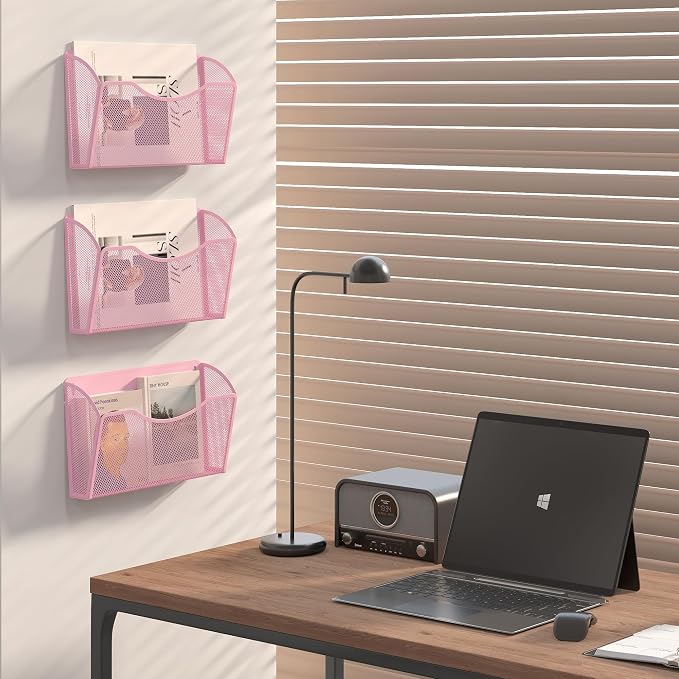 EasyPAG Wall File Organizer 3 Pack, Hanging File Organizer Wall Mount, Metal - Image 5