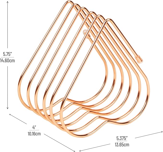 Mind Reader Heart-Shaped Desktop File Organizer, 5-Slot Metal Folder Rack - Image 3