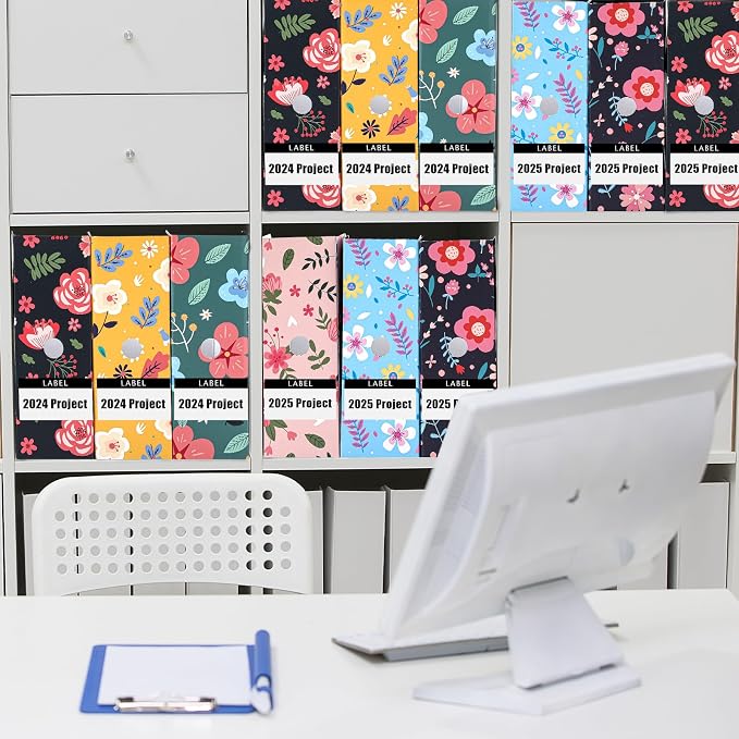PerKoop 6 Pcs Decorative Magazine File Holders Floral Foldable File Folders - Image 5