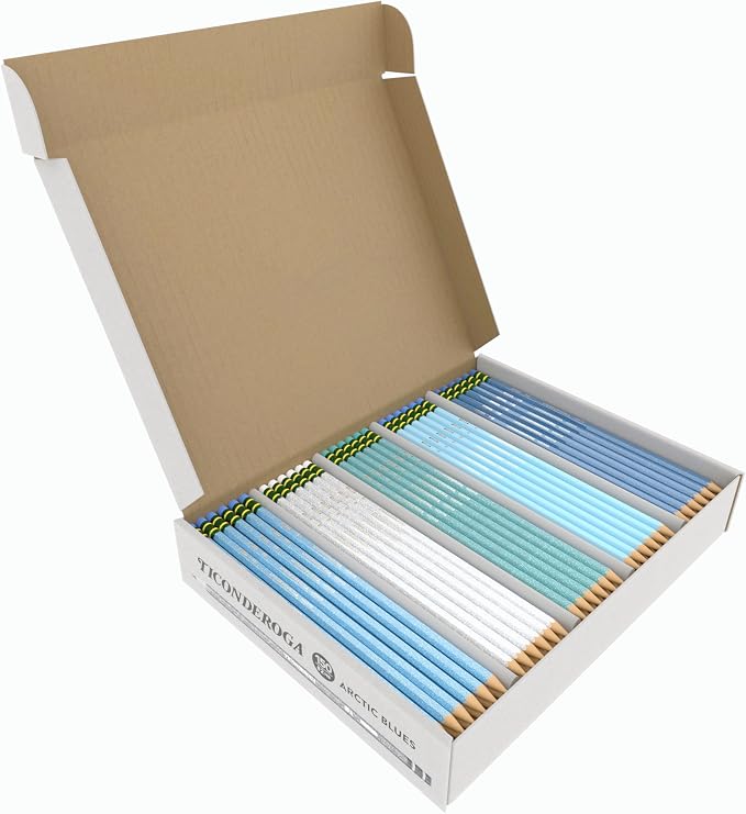 Ticonderoga Wood-Cased Pencils Pre-Sharpened, Arctic Blues by Ticonderoga