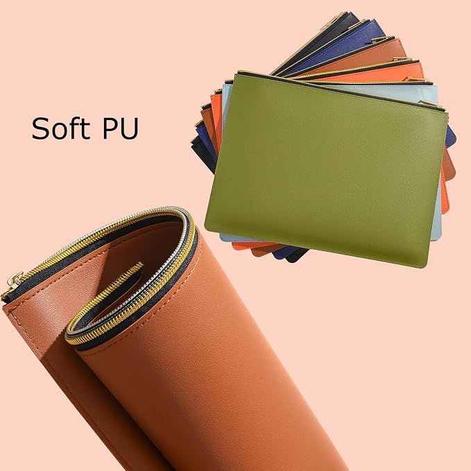 PU Leather A4 File Folder Zipper Document Holder Envelope Folder Case - Image 6