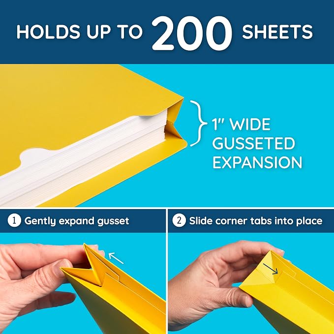 Blue Summit Supplies 25 File Jackets, Letter Size, 1” Expansion, Reinforced | - Image 3