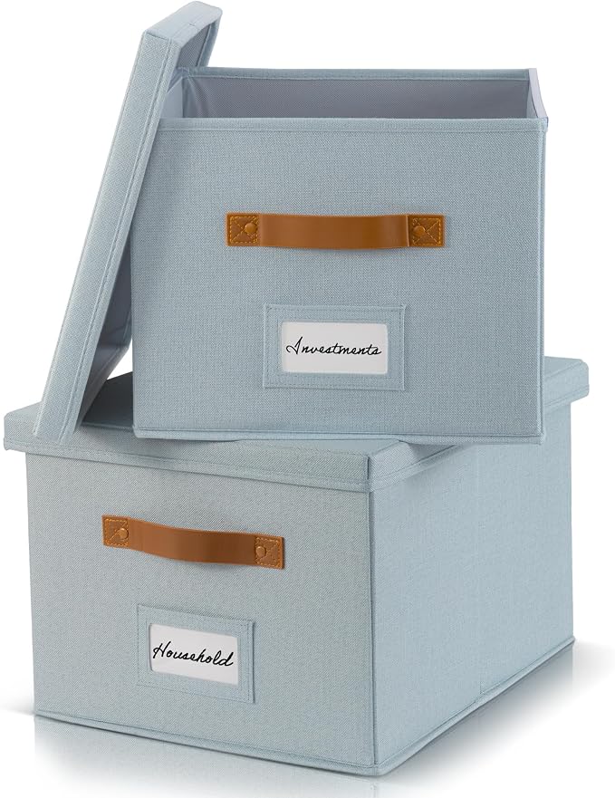 Decorative File Organizer Box Set of 2 - Image 9