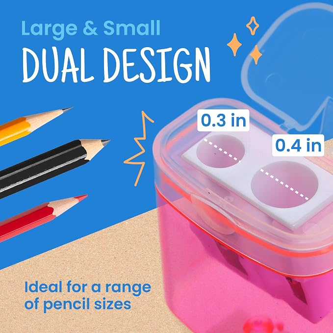 Craftzilla Pencil Sharpener 100 Pack, Manual Pencil Sharpeners Bulk, Handheld - Image 4