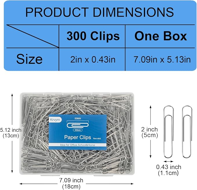 Large Paper Clips Non-Skid, 2 Inch Jumbo PaperClips, Paperclips Non-Skid Clips - Image 3