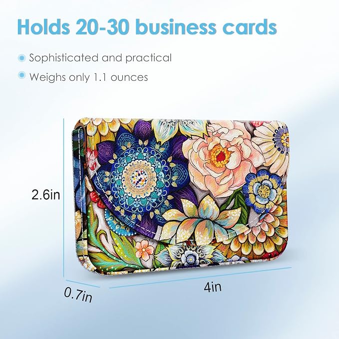 Business Card Holder，PU Leather Business Card Case Color Printing Pattern Card - Image 2