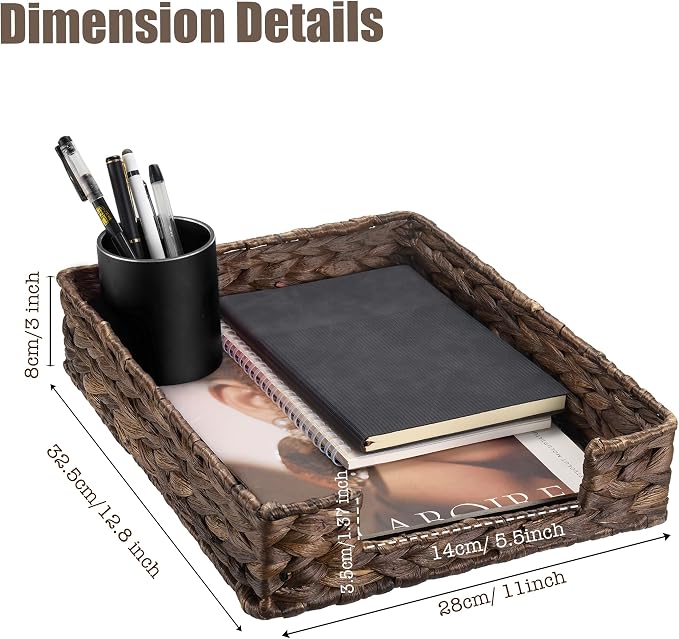 PINXIURY Water Hyacinth Letter Tray - Image 2