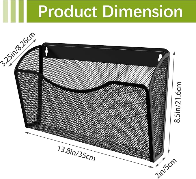 EasyPAG Wall File Organizer 3 Pack, Hanging File Organizer Wall Mount, Metal - Image 4
