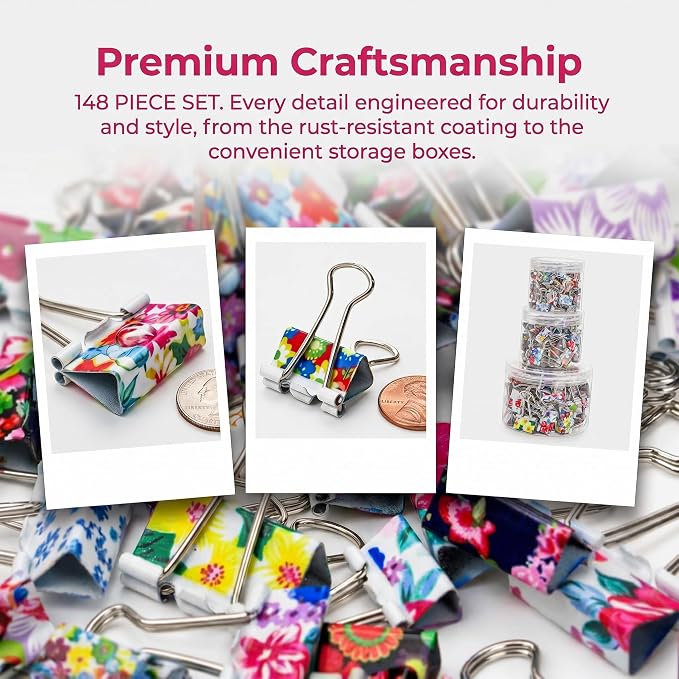 Fasmov 148 Pcs Cute Binder Clips - Image 5