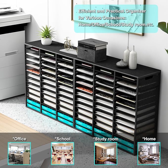 Mail Sorter Adjustable Countertop Mail Holder, Heavy Duty Literature Organizer - Image 3