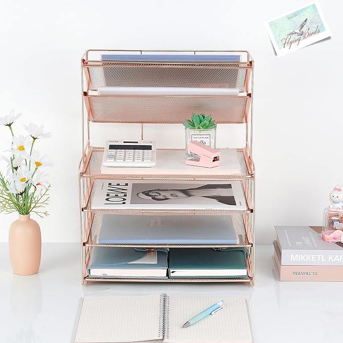 OPNICE Desk Organizers and Accessories, 6-Tier Letter Tray Paper Organizer - Image 3