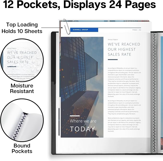 Dunwell 12-Pocket Presentation Binder - Image 3
