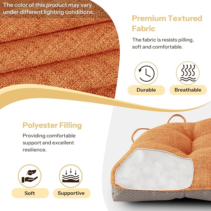 Non Slip Chair Cushions for Dining Chairs Set of 4 Kitchen Chair Cushions - Image 4