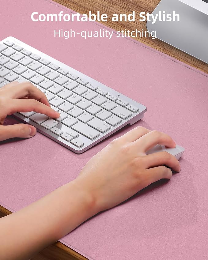 AFIING Leather Desk Pad Protector, Large Mouse Pad, Non-Slip Waterproof PU - Image 3