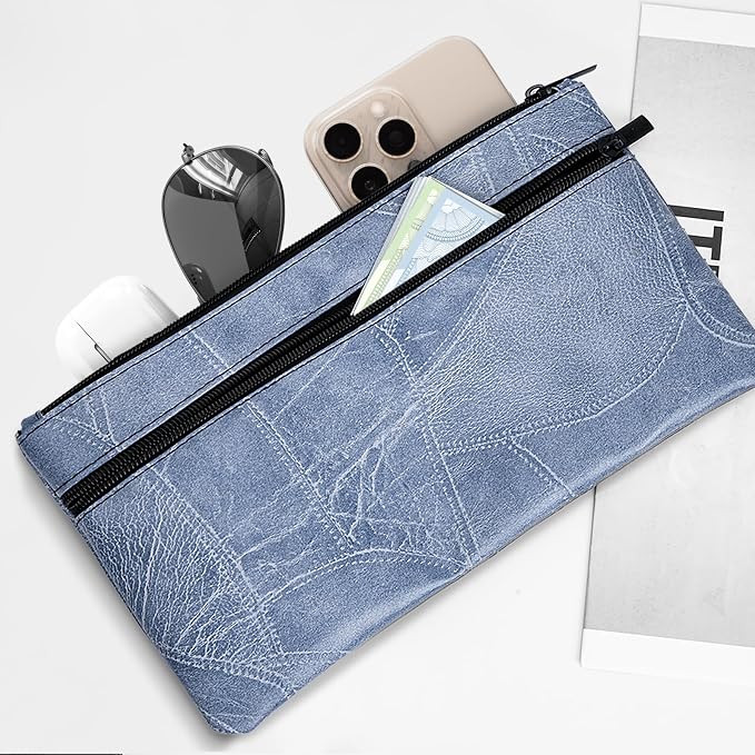 HAUTOCO Money Bag with Zipper 11 x 6.1 inch Embossed Deposit Money Pouch with - Image 7