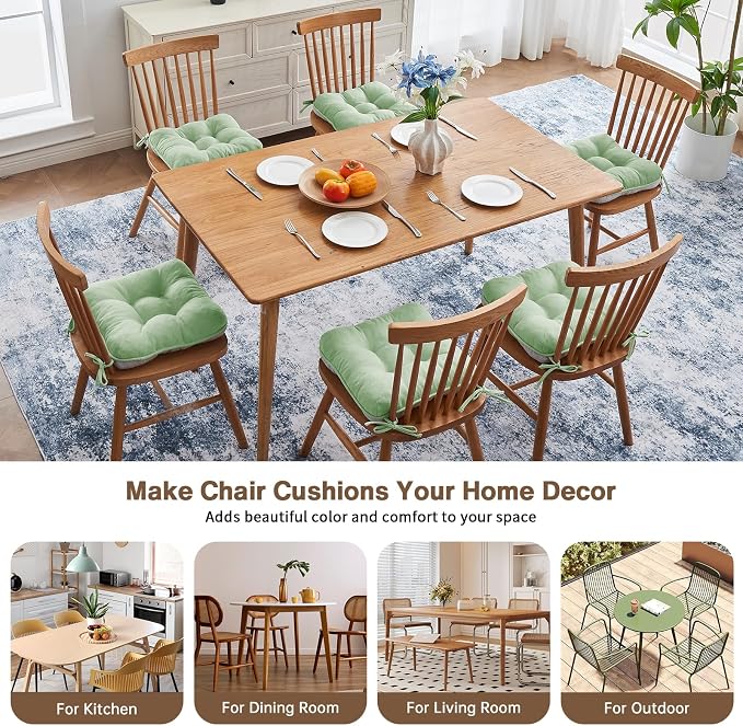 BETU Chair Cushions for Dining Chairs Set of 6, 3.5" Thick Kitchen Table Chair - Image 7