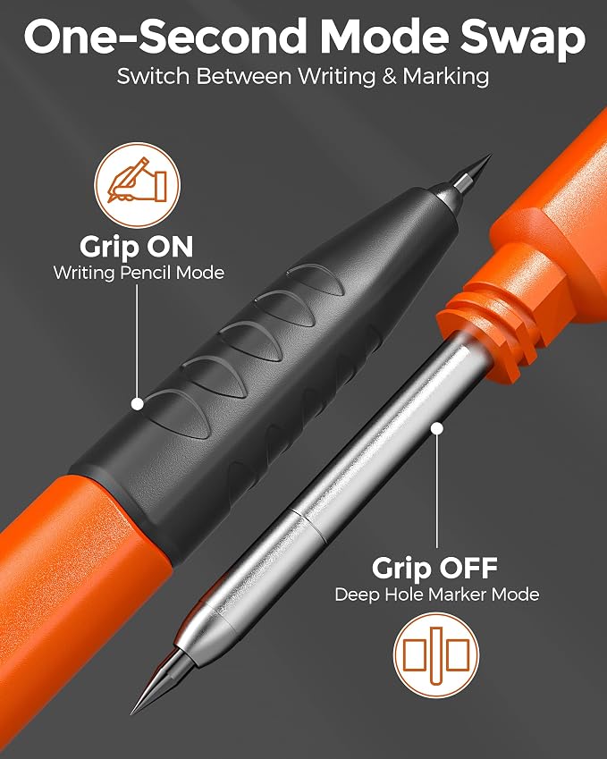 Nicpro Carpenter Pencils with Sharpener & Finger Grip, Mechanical Pencil Set - Image 4