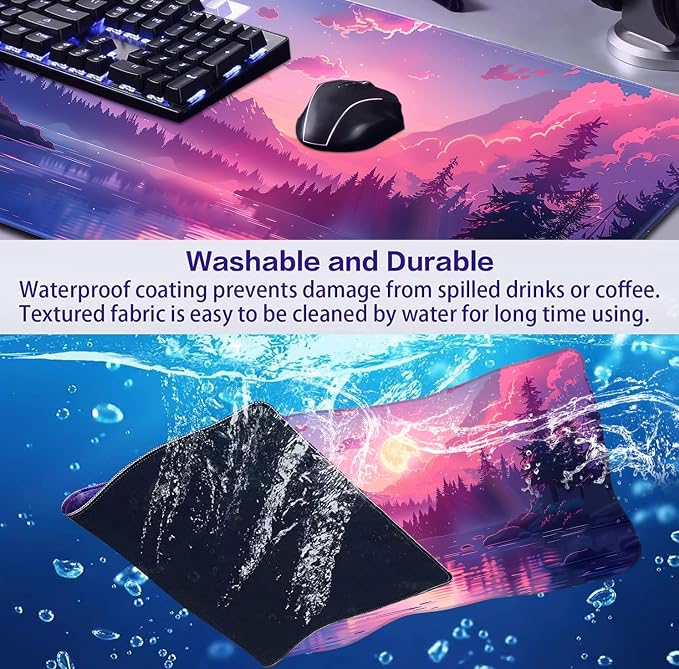 Sunset Mountain Landscape Extended Mouse Pad Game Office Sewing Table Mat | - Image 6
