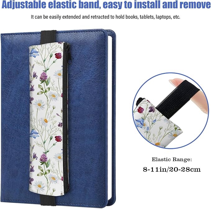 4 Pack Elastic Pen Holder for Notebook, Prints Pen Pouch - Image 2