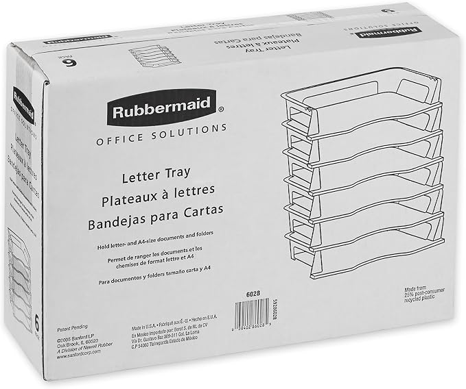 Rubbermaid Regeneration Letter Tray, Six Tier - Image 4