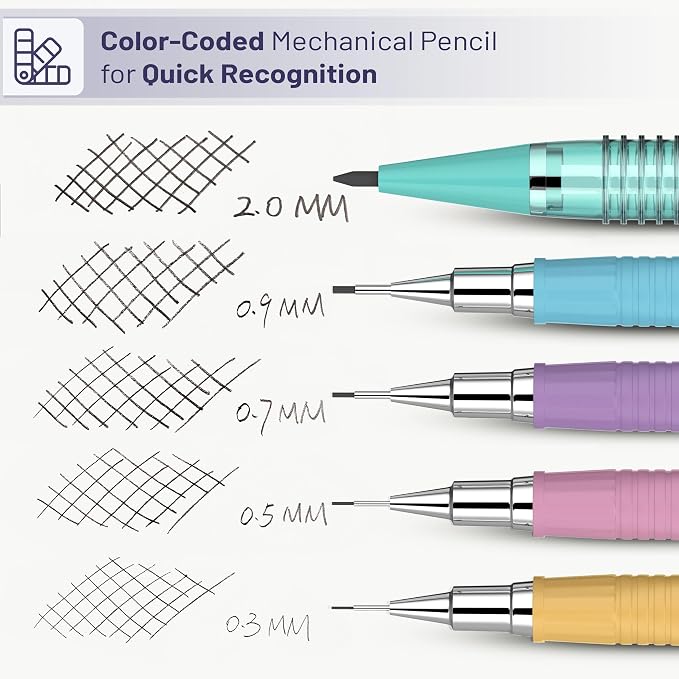Mr. Pen- Pastel Mechanical Pencil Set, 5 Mechanical Pencils, 5 HB Lead Refills - Image 8