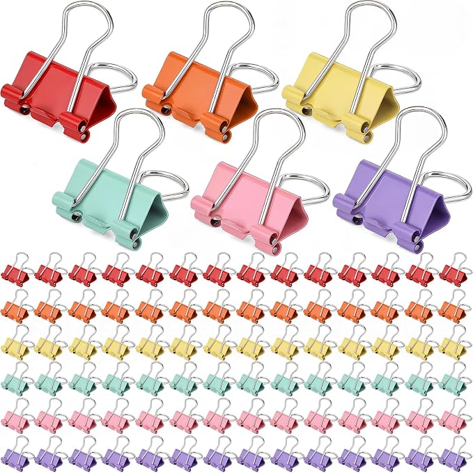 Yexiya 300 Pcs Medium Binder Clips Sturdy 1.25 Inch Muticolor Paper Med Clips by Yexiya