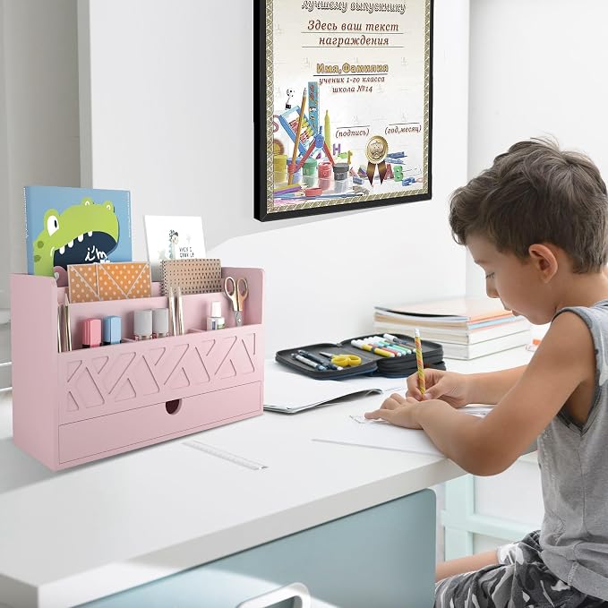 Wisuce Bamboo Mail Organizer Countertop Desktop - Image 7