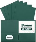 SUNEE Two Pocket Folders, 25 Pack File Folders by SUNEE