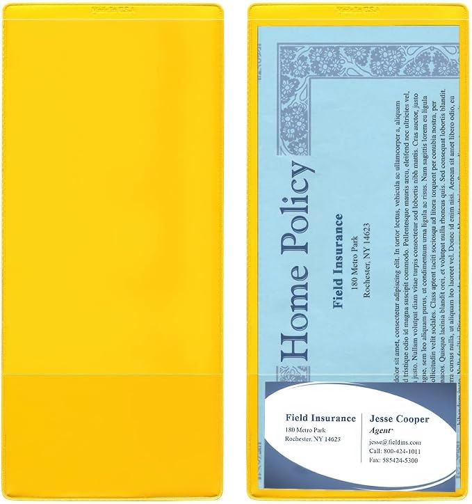 StoreSMART® - Yellow Plastic Policy/Lotto Ticket Holders - 20-Pack - INS30-Y-20 by StoreSMART