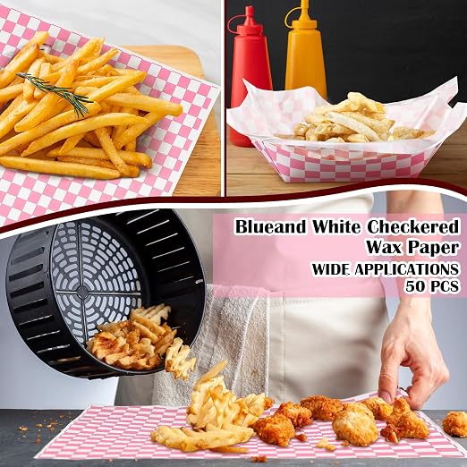 Geosar 100 Pcs Gingham Party Supply Disposable Paper Food Tray Bulk Disposable - Image 5