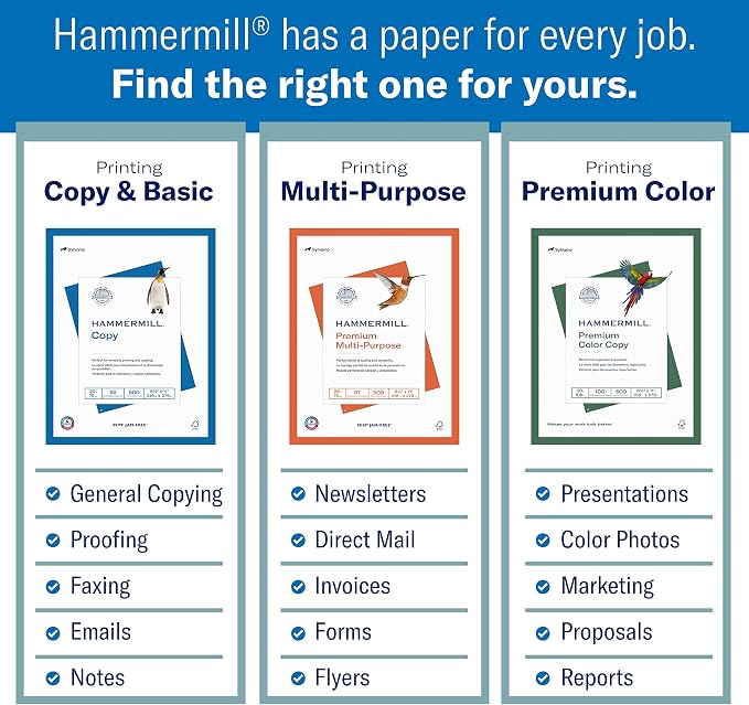 Hammermill Printer Paper, 20 lb Copy, 8.5 x 11-8 Ream - Image 3
