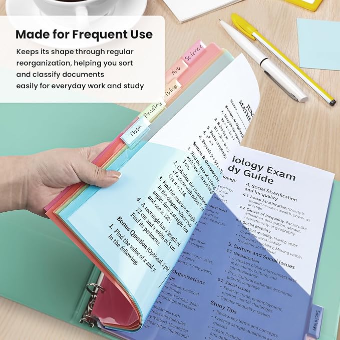 Taja 96 Count Dividers for 3 Ring Binder - Image 5