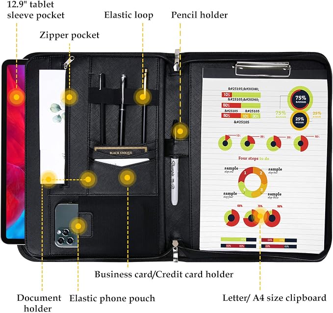 ProCase Portfolio Business Padfolio Folder - Image 2