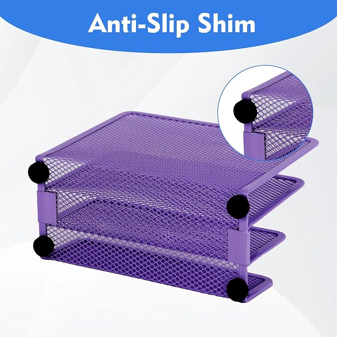 EASEPRES Desk Mail Organizer, Office Small Desktop Metal Mesh Envelope Letter - Image 4