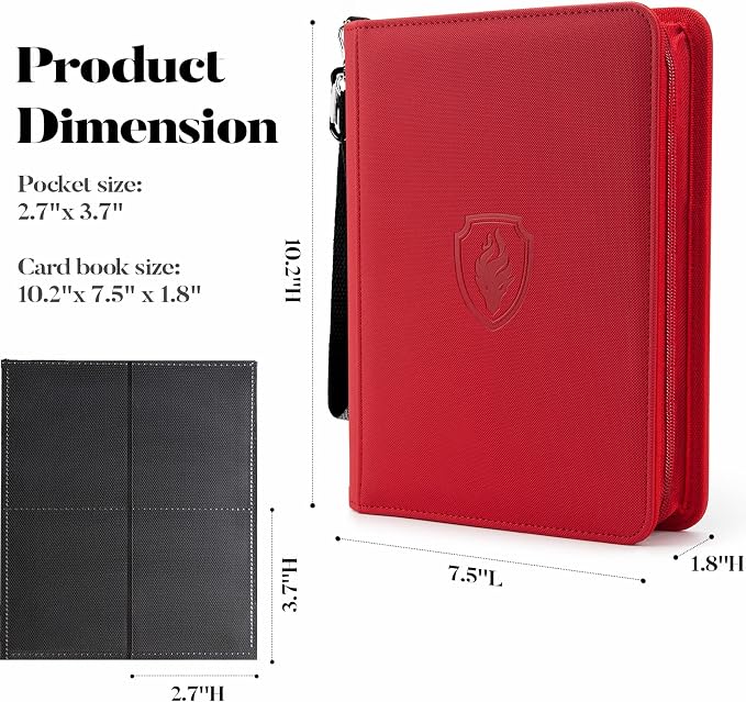 Fabmaker Premium 4 Pocket Zip Card Binder, Trading Card Binder - Image 6