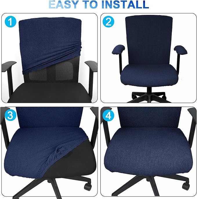 Tallew 4 Pcs Office Chair Covers Set Computer Universal Protective Stretchable - Image 6