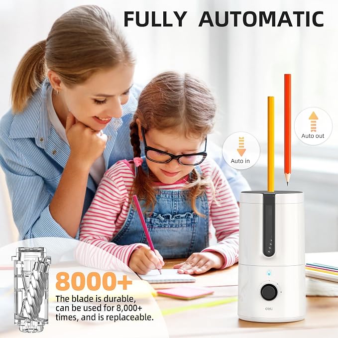 deli Electric Pencil Sharpener, Fully Automatic Pencil Sharpener - Image 2