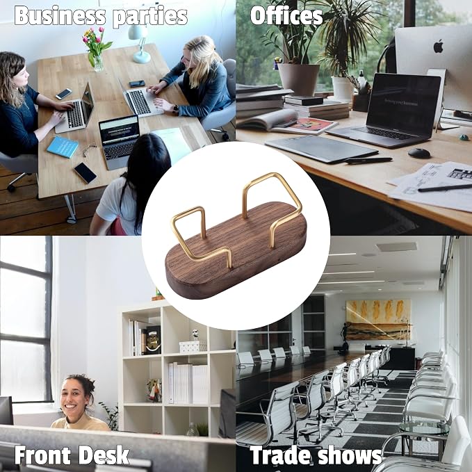 muso wood Business Card Holder for Desk, Wooden Creative Business Card Display - Image 3