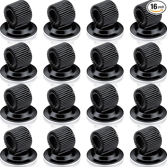 Outus 16 Pcs Black Pen Holder Clips Manganese Steel Pen Holder Self Adhesive by Outus