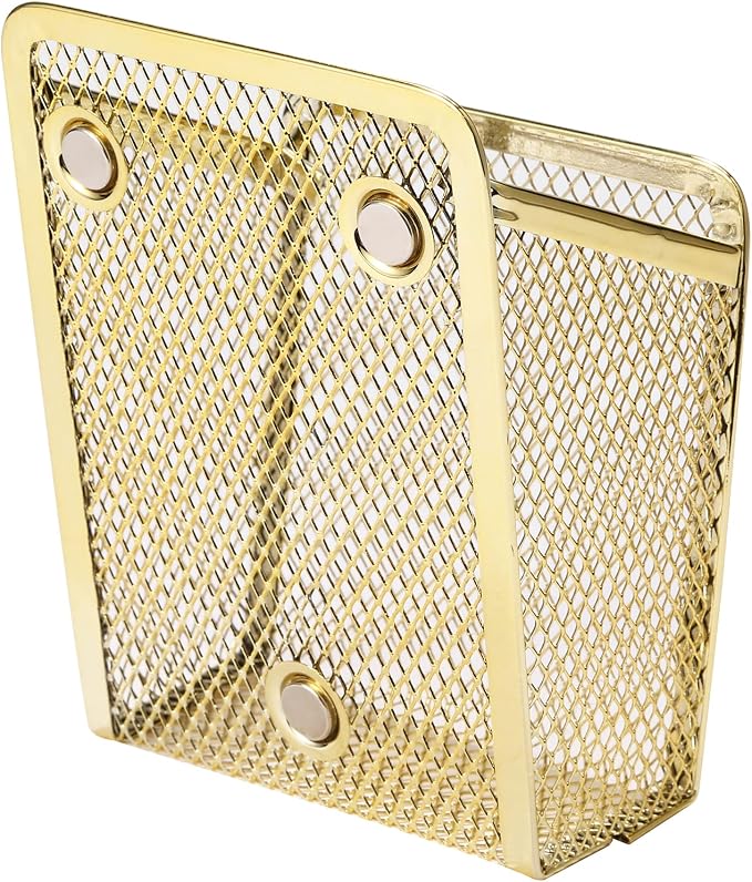 Magnetic Pencil Holder, Mesh Stainless Steel Pen Basket, Metal Writing Utensil - Image 4